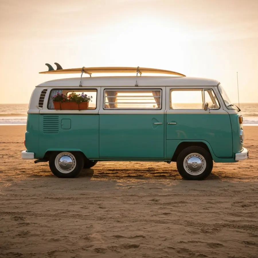 Van on Beach